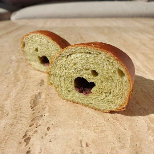Matcha Red Bean Salt Bread